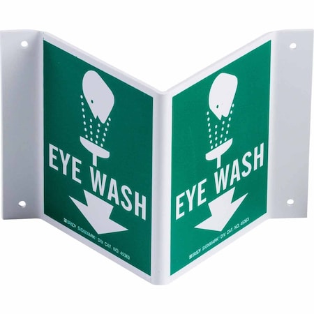 Brady Eye Wash, 5-1/2 in x 10 in, Rectangle, Plastic, 45363 45363